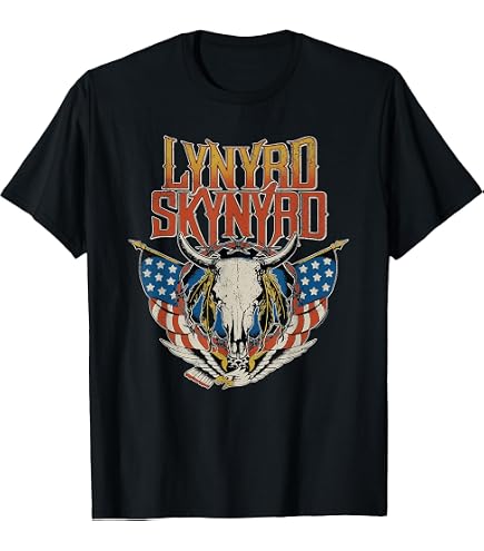 Amazon.com: Lynyrd Skynyrd - Free Bird Skull 1973 T-Shirt